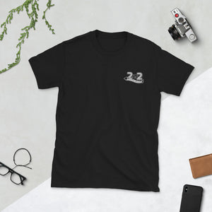 2 vs. 2 Kurzarm T-Shirt bestickt für Sie und Ihn SE b/w