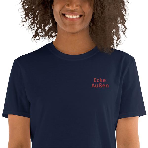 Embroidered corner outside shirt