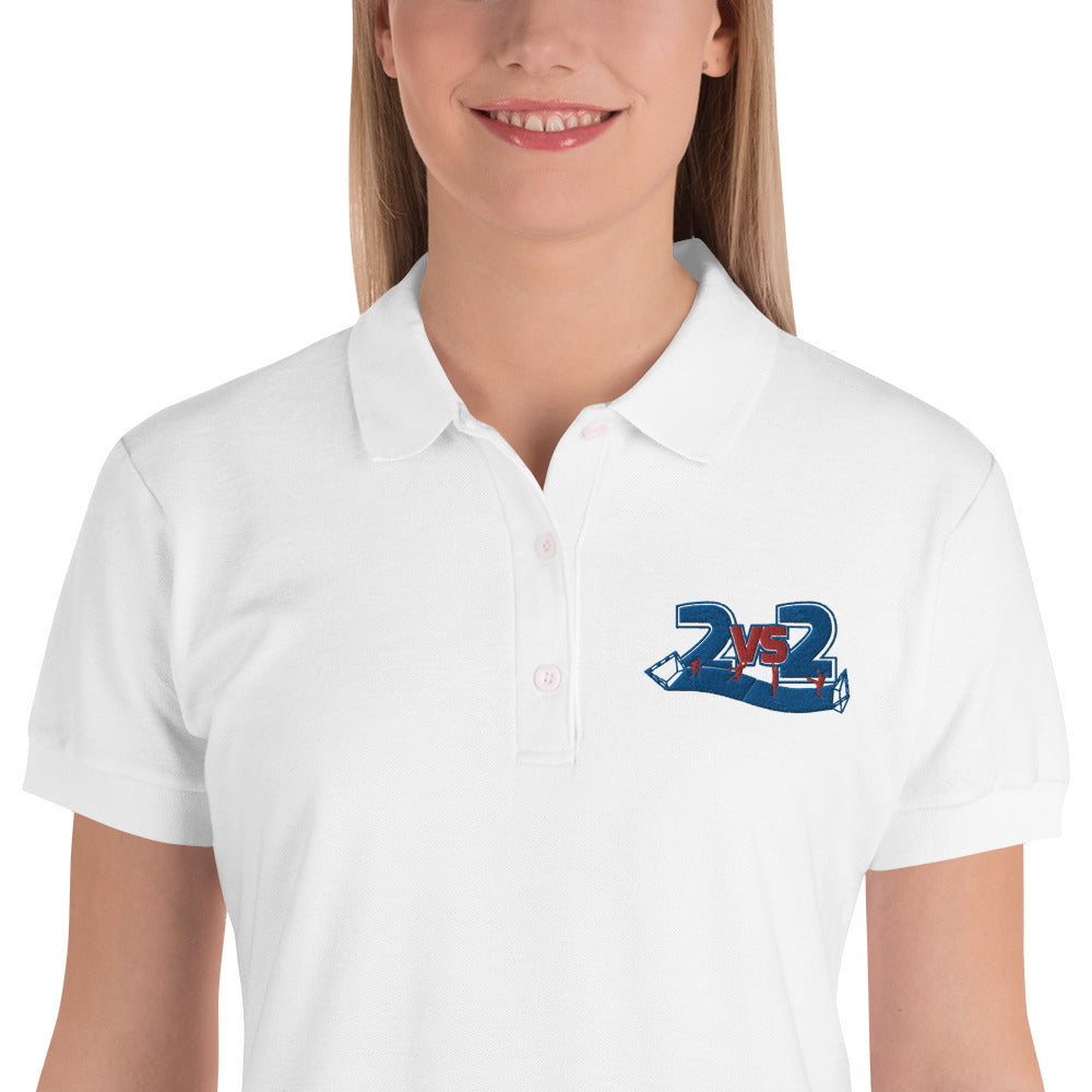 2 vs. 2 Polo Shirt für SIE bestickt