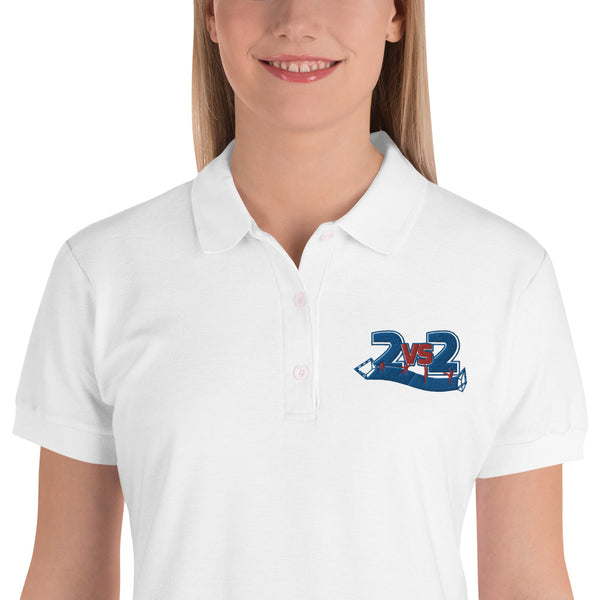 2 vs. 2 Polo Shirt für SIE bestickt