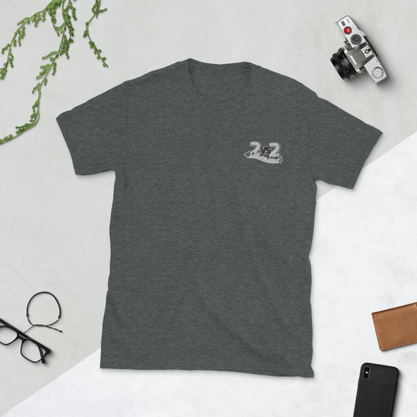 2 vs. 2 short-sleeved T-shirt embroidered for him and her SE b / w