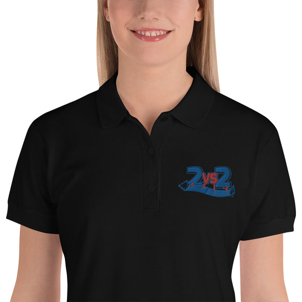 2 vs. 2 Polo Shirt für SIE bestickt