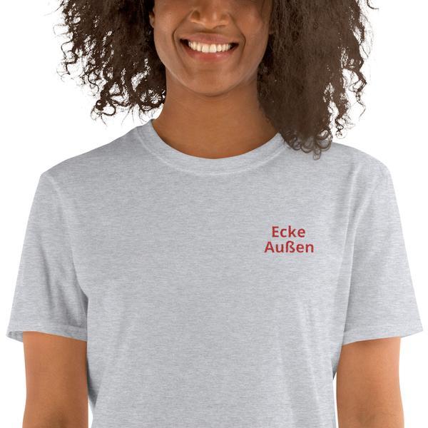 Embroidered corner outside shirt