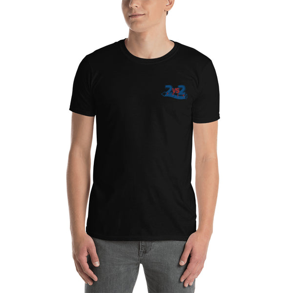 2 vs. 2 Kurzarm T-Shirt bestickt für Sie und Ihn