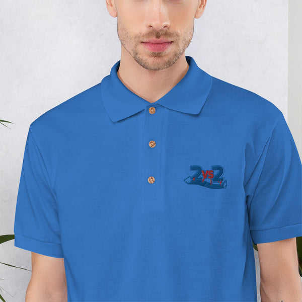 2 vs. 2 Polo-Shirt bestickt