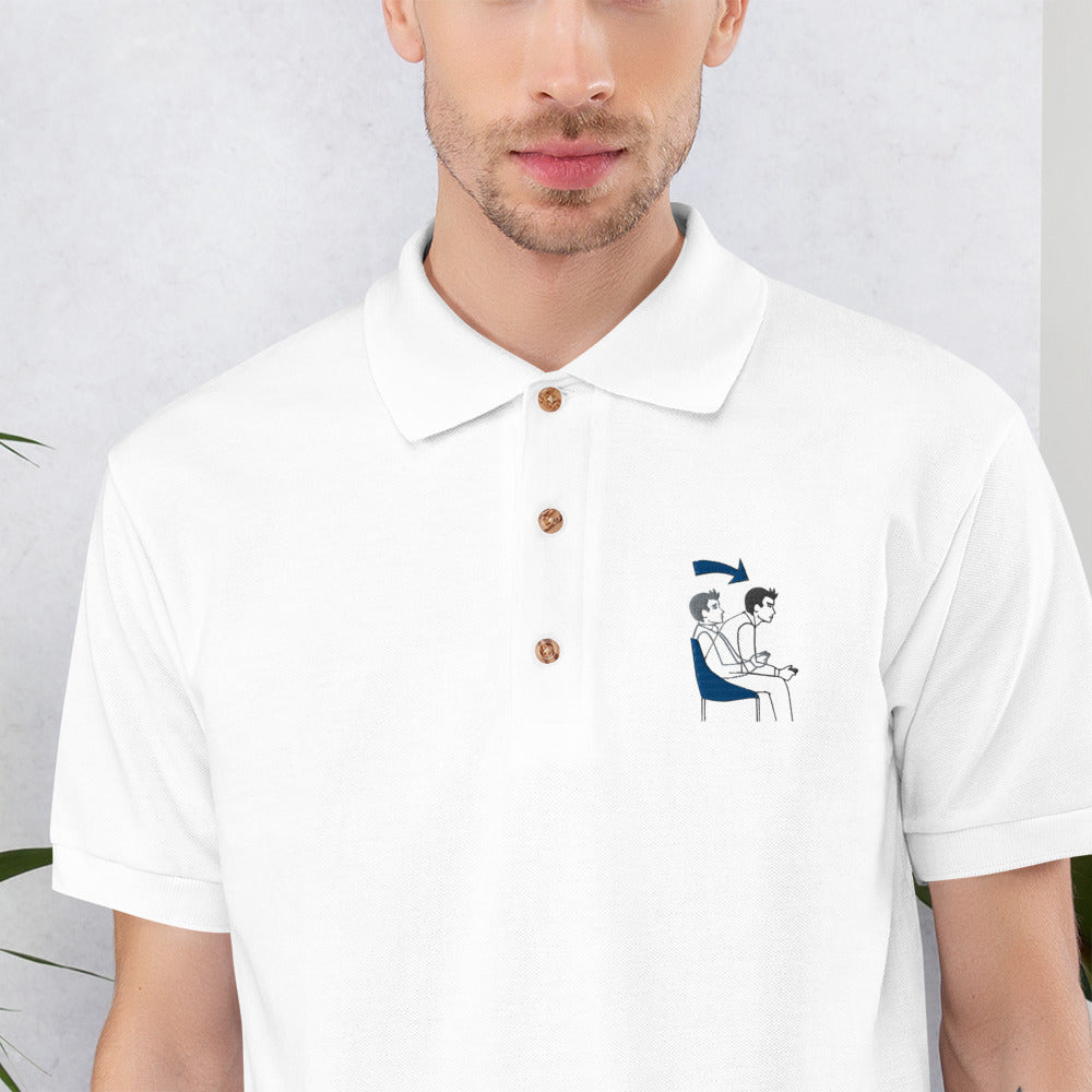 Embroidered game mode polo shirt