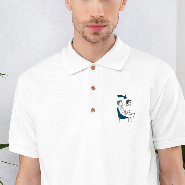 Embroidered game mode polo shirt